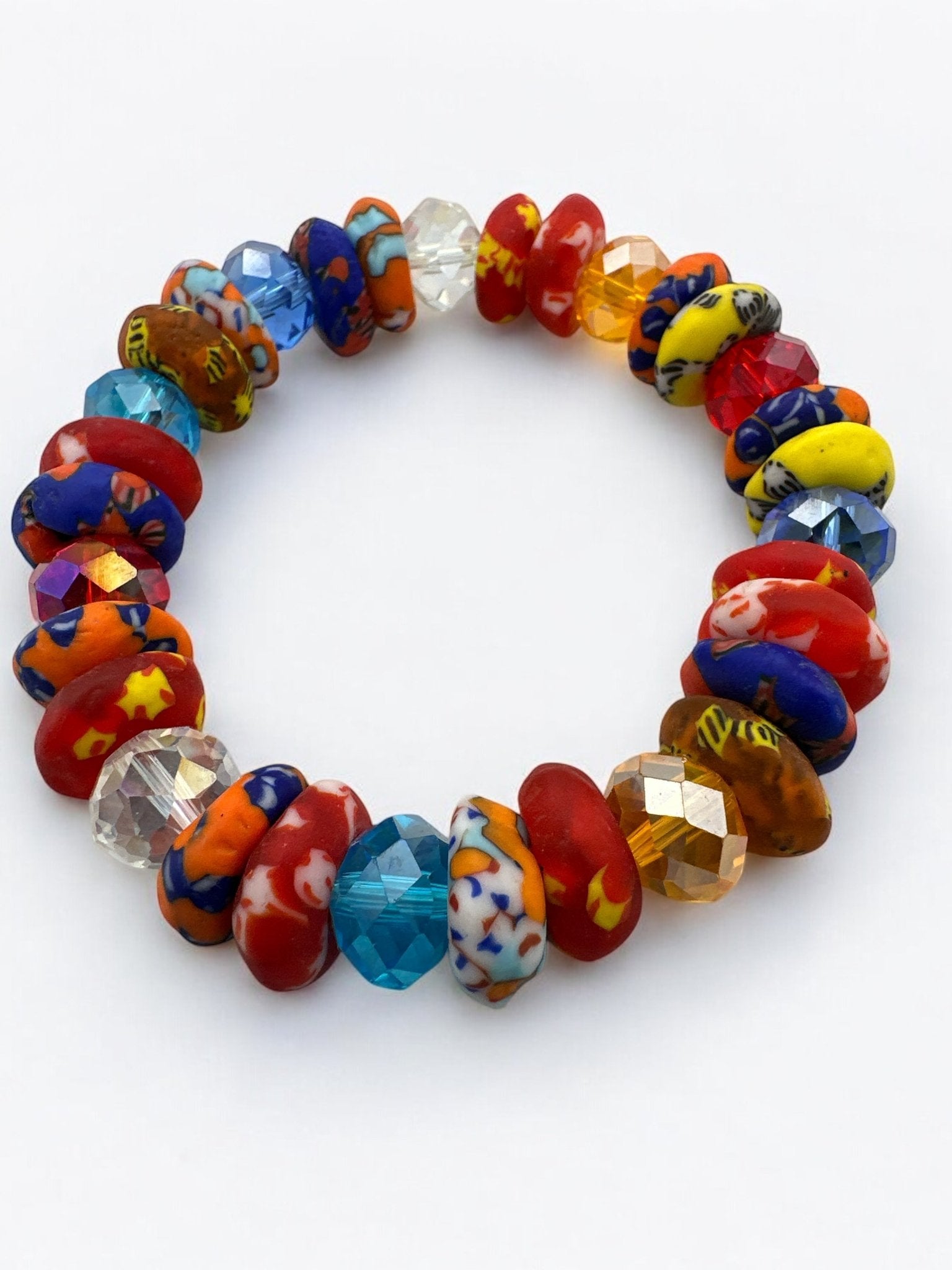 Authentic West African Multicoloured Korobo Beaded Bracelet - Fatisha Boutique