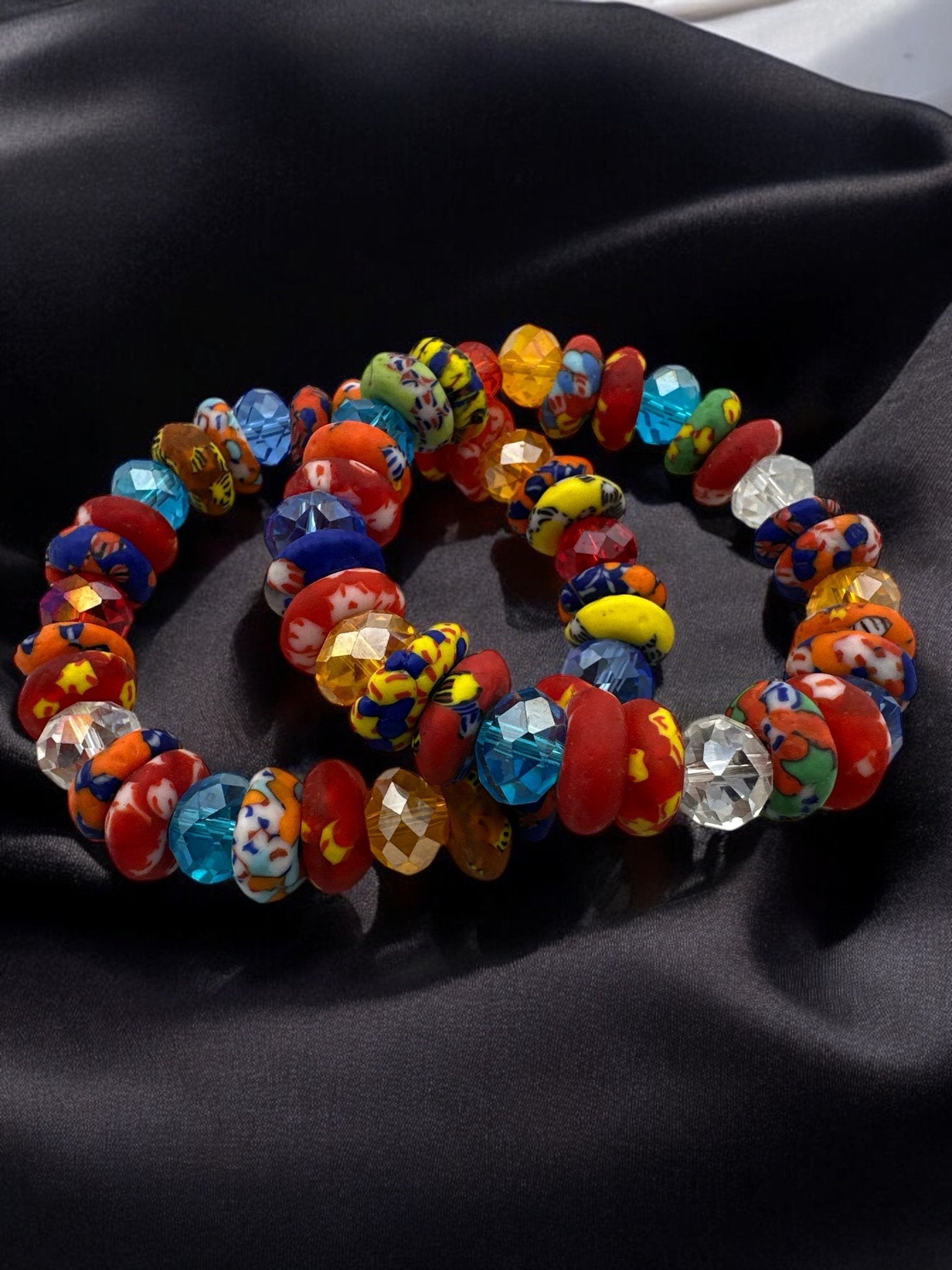 Authentic West African Multicoloured Korobo Beaded Bracelet - Fatisha Boutique