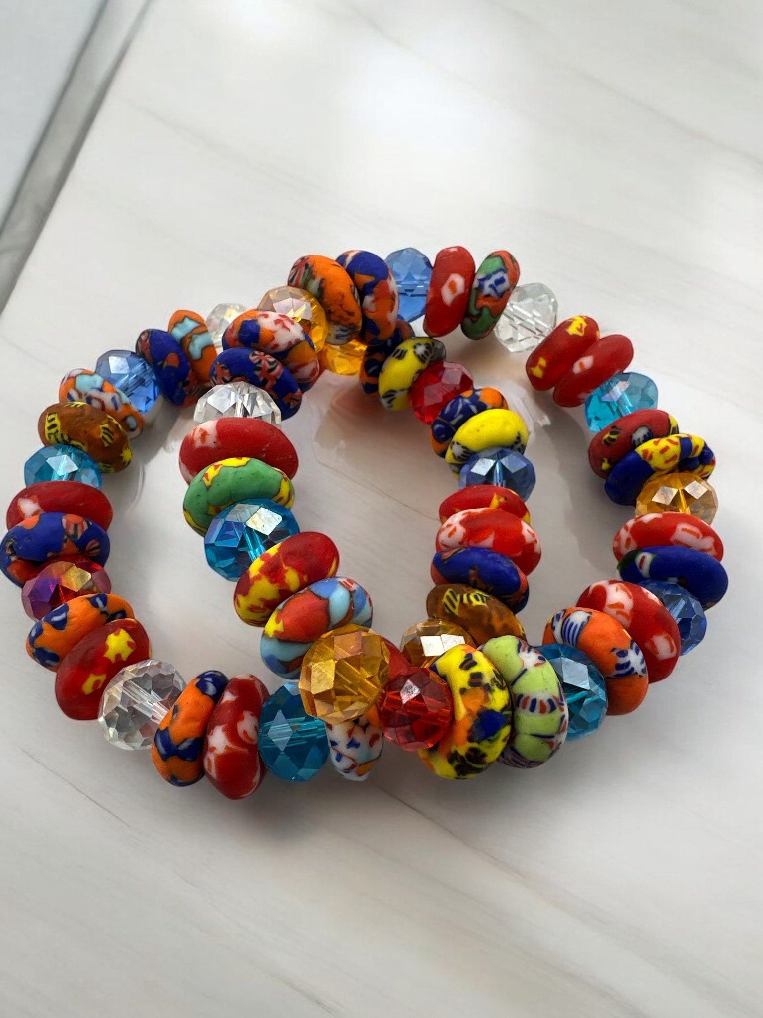 Authentic West African Multicoloured Korobo Beaded Bracelet - Fatisha Boutique
