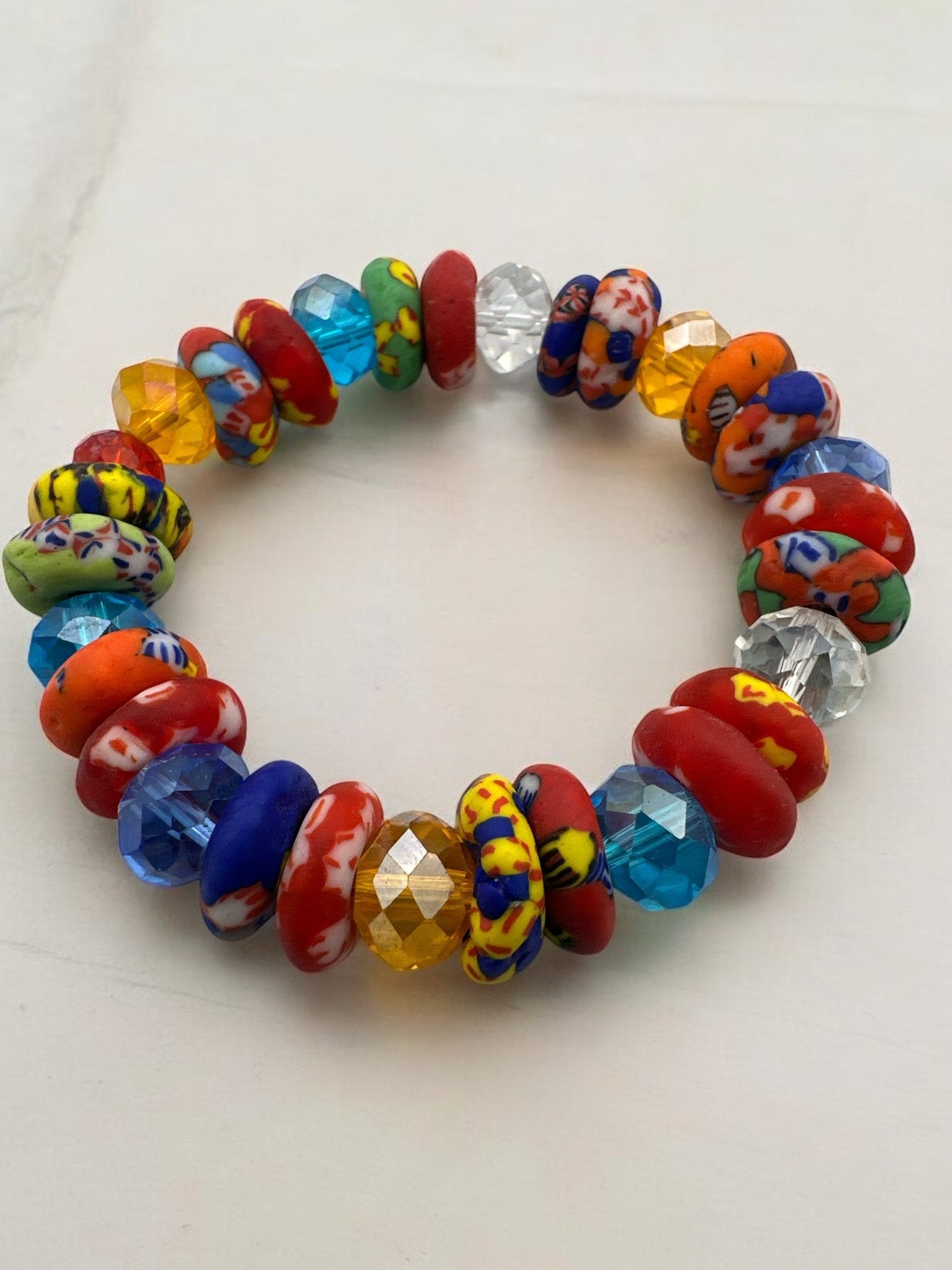 Authentic West African Multicoloured Korobo Beaded Bracelet - Fatisha Boutique