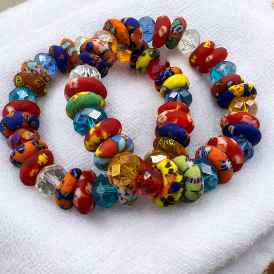 Authentic West African Multicoloured Korobo Beaded Bracelet - Fatisha Boutique