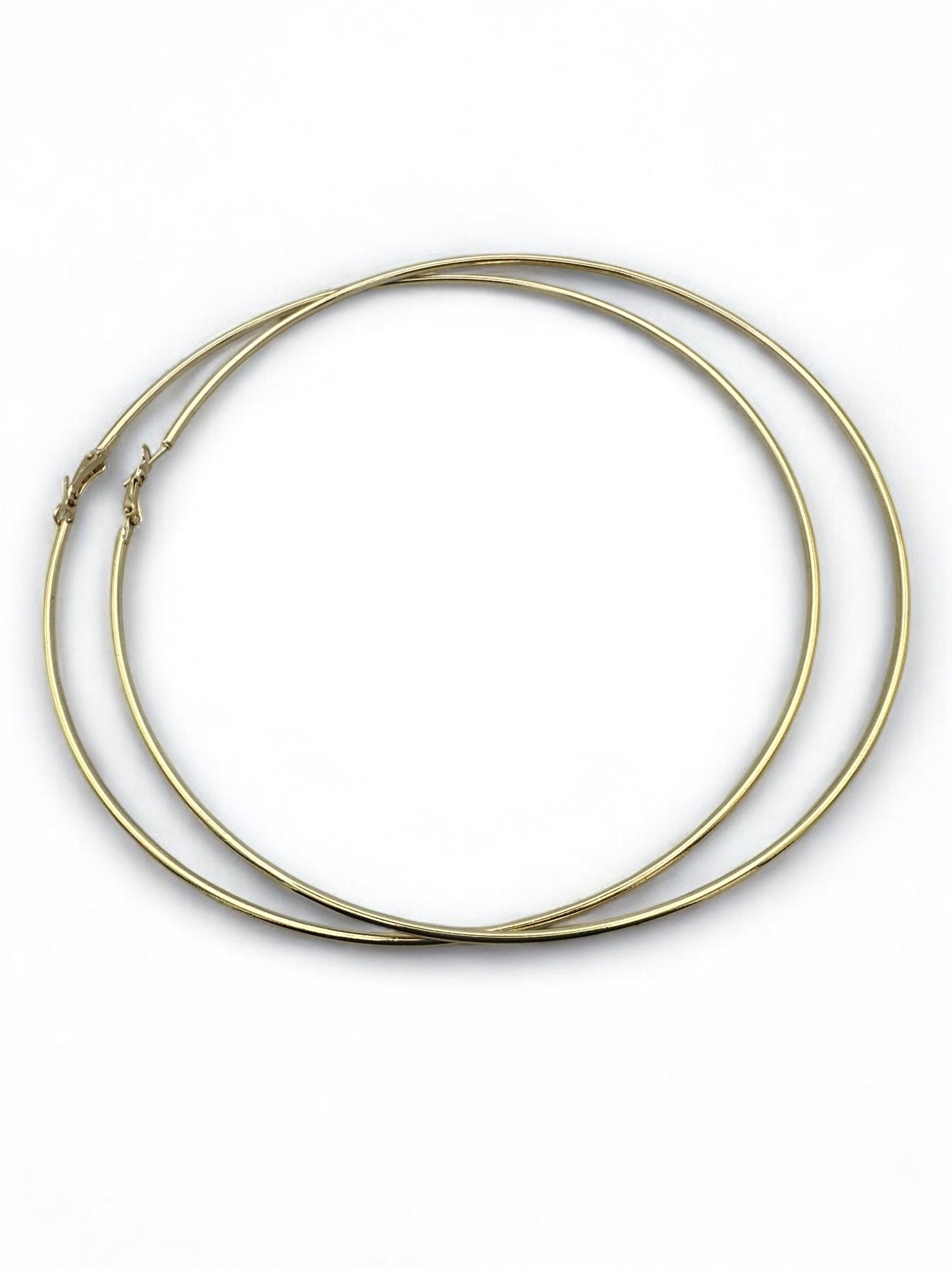 Big 14cm Lightweight Oversized Hoop Earrings – Available in Gold, Black, Silver - Fatisha Boutique