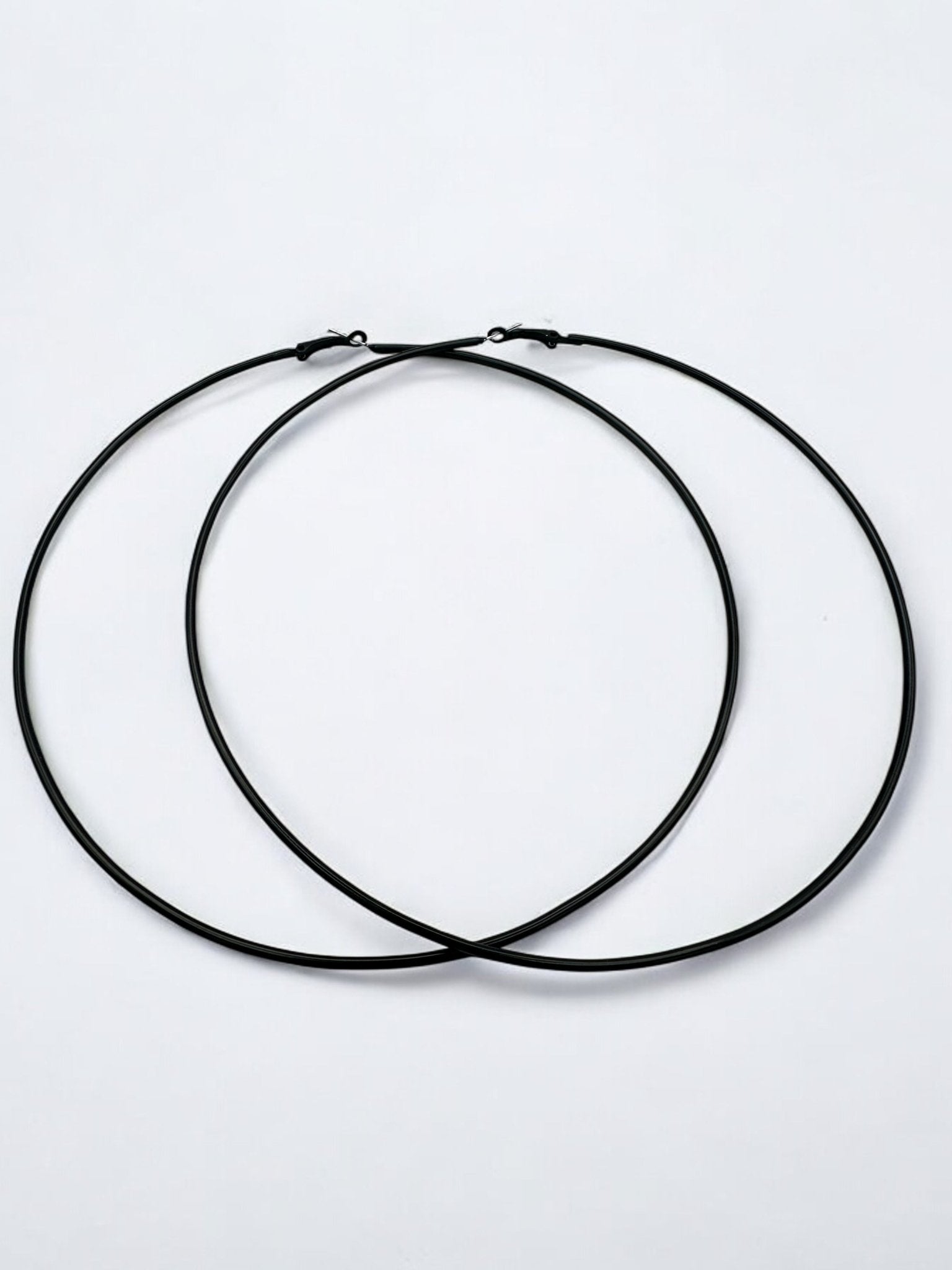 Big 14cm Lightweight Oversized Hoop Earrings – Available in Gold, Black, Silver - Fatisha Boutique