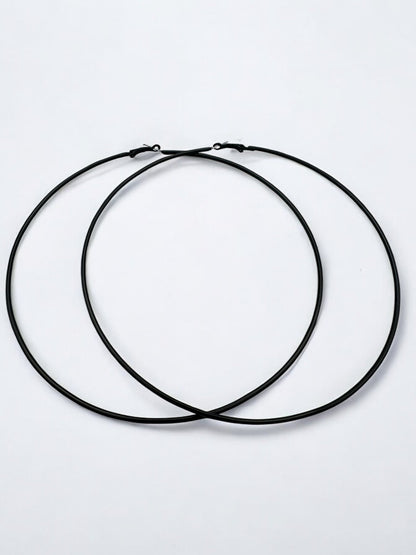 Big 14cm Lightweight Oversized Hoop Earrings – Available in Gold, Black, Silver - Fatisha Boutique