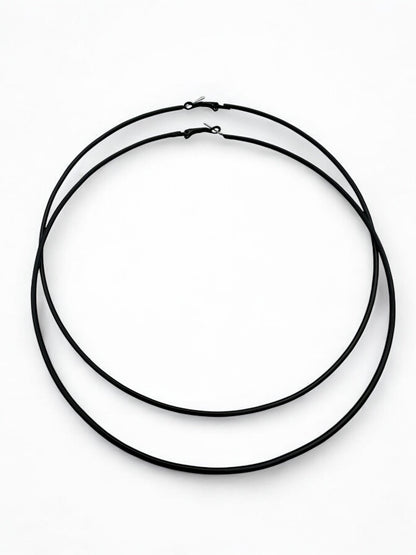 Big 14cm Lightweight Oversized Hoop Earrings – Available in Gold, Black, Silver - Fatisha Boutique
