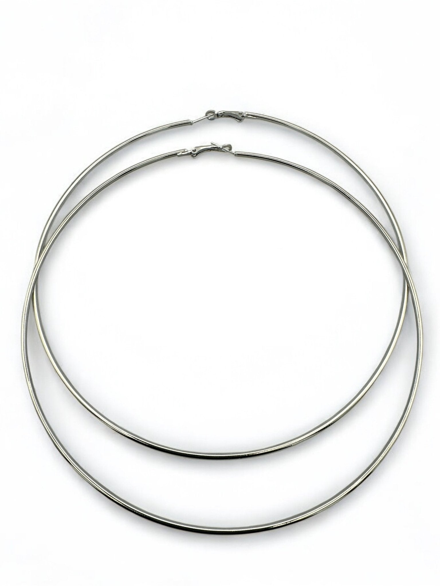 Big 14cm Lightweight Oversized Hoop Earrings – Available in Gold, Black, Silver - Fatisha Boutique