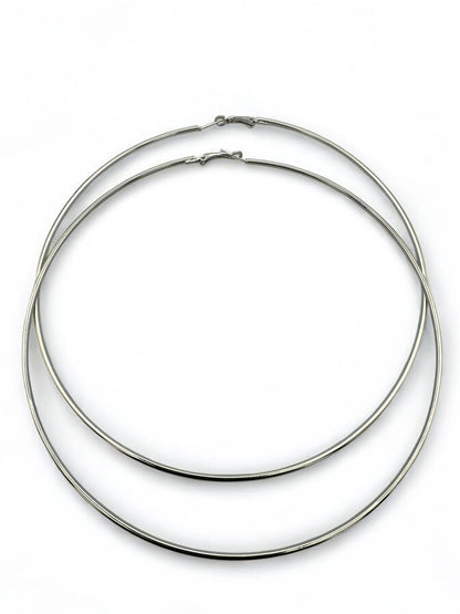 Big 14cm Lightweight Oversized Hoop Earrings – Available in Gold, Black, Silver - Fatisha Boutique