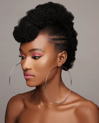 Big 14cm Lightweight Oversized Hoop Earrings – Available in Gold, Black, Silver - Fatisha Boutique
