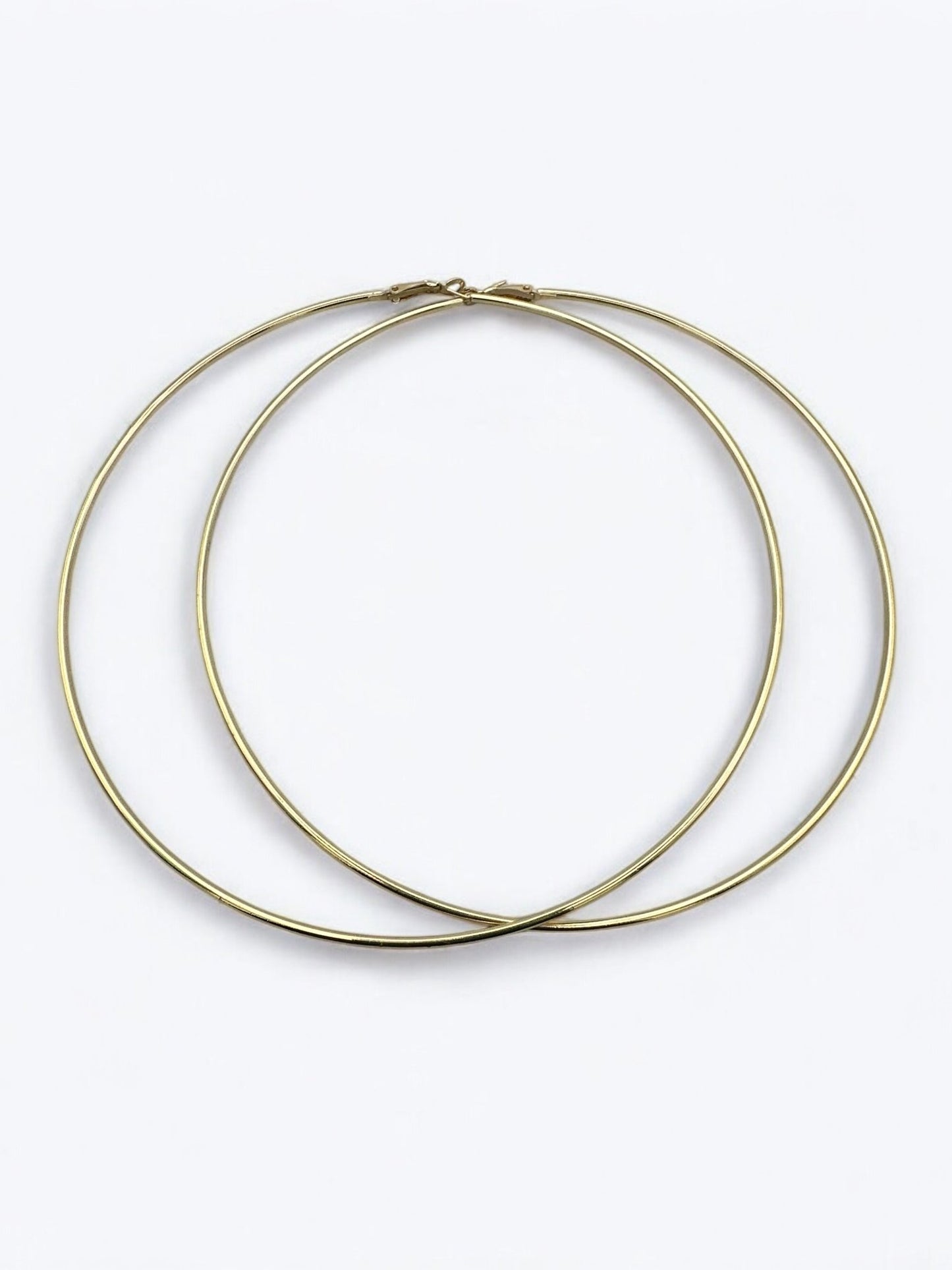 Big 14cm Lightweight Oversized Hoop Earrings – Available in Gold, Black, Silver - Fatisha Boutique