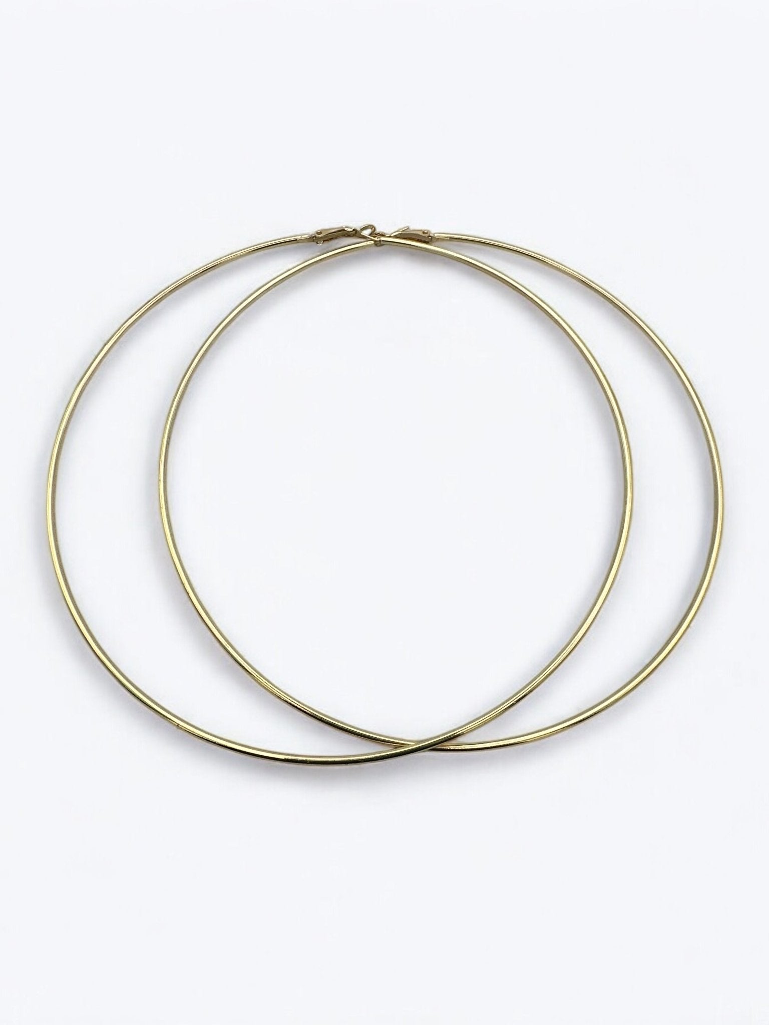 Big 14cm Lightweight Oversized Hoop Earrings – Available in Gold, Black, Silver - Fatisha Boutique