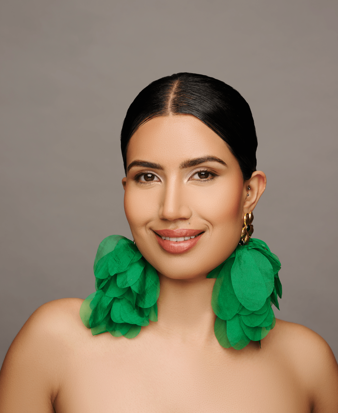 Big Bohemian Green Long Fringed Flower Petals Earrings - Fatisha Boutique