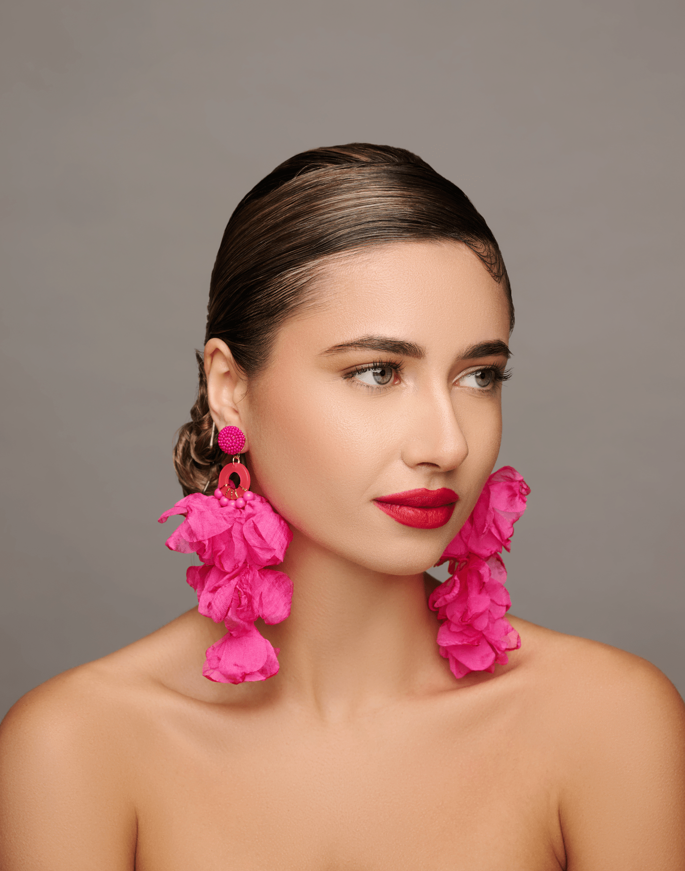 Big Bohemian Long Fringed Flower Tassel Stud Dangle Earrings - Fatisha Boutique