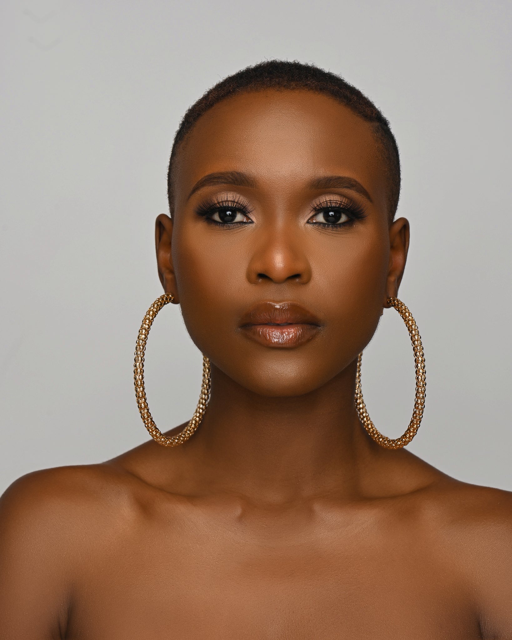 Big Chunky Gold Colour 10CM Statement Hoop Earrings - Fatisha Boutique