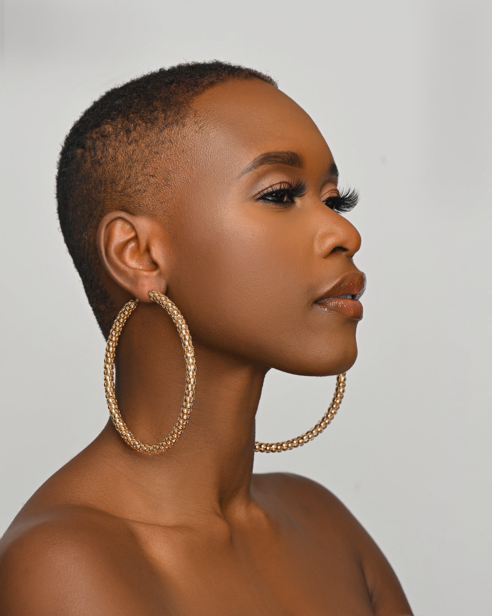 Big Chunky Gold Colour 10CM Statement Hoop Earrings - Fatisha Boutique