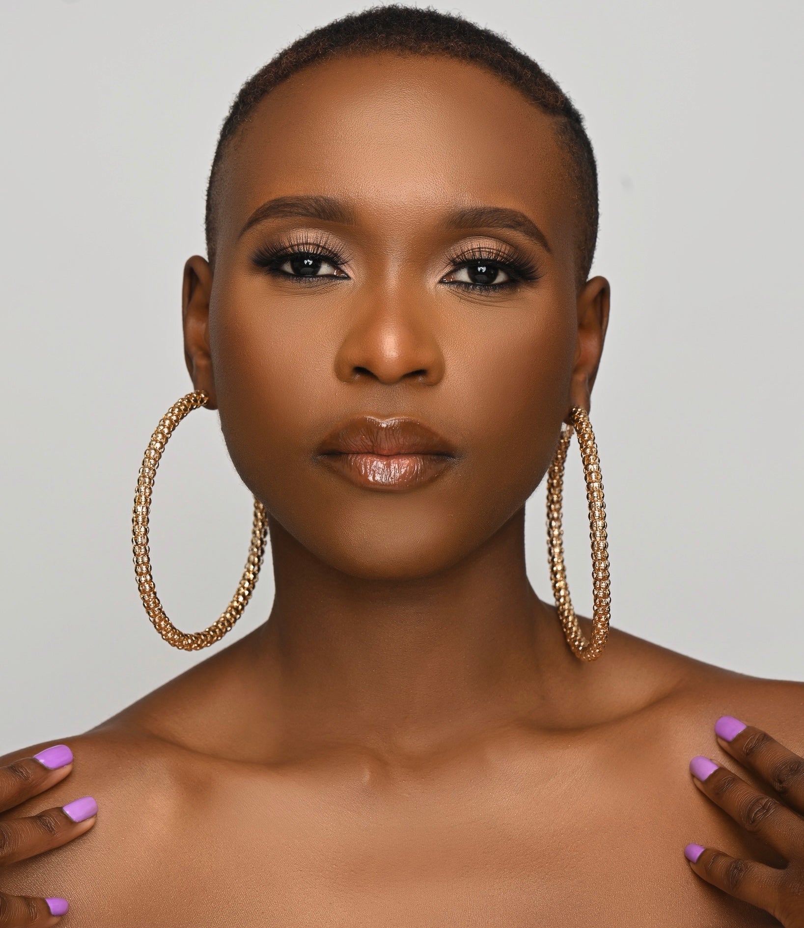 Big Chunky Gold Colour 10CM Statement Hoop Earrings - Fatisha Boutique