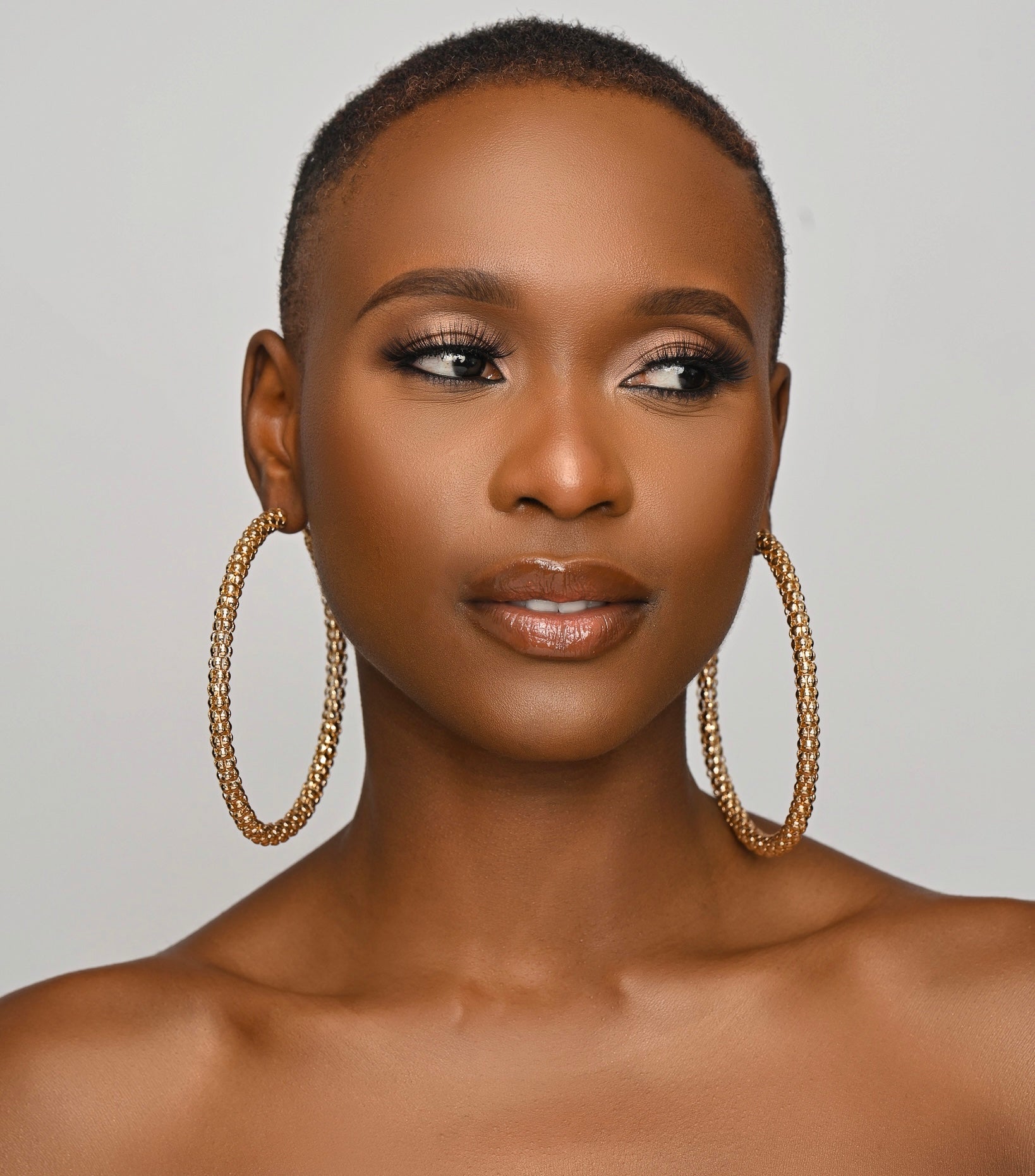 Big Chunky Gold Colour 10CM Statement Hoop Earrings - Fatisha Boutique