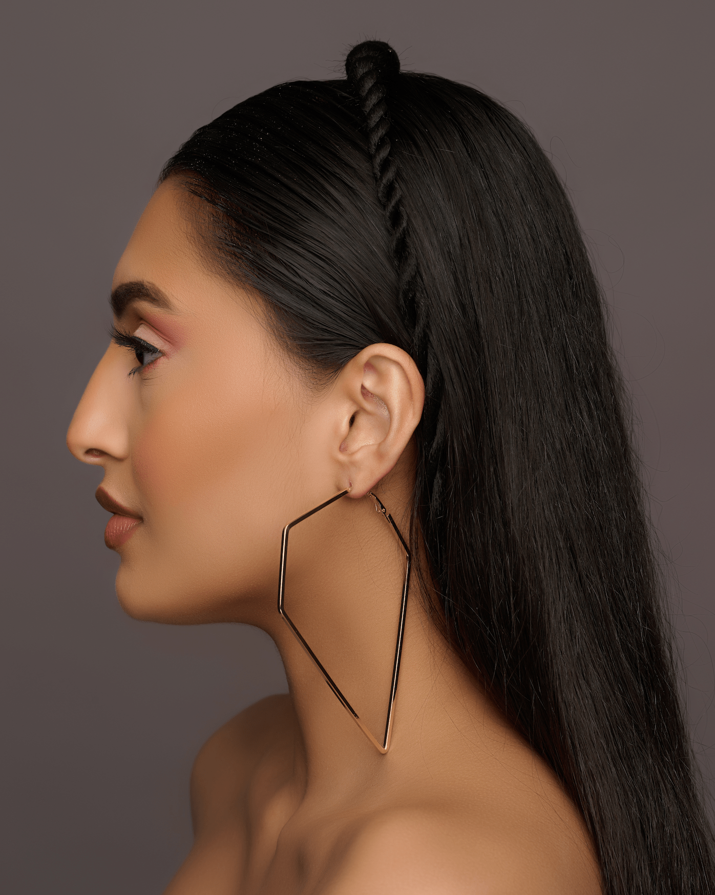 Big Irregular Polygon Shaped Statement Hoop Earrings - Fatisha Boutique