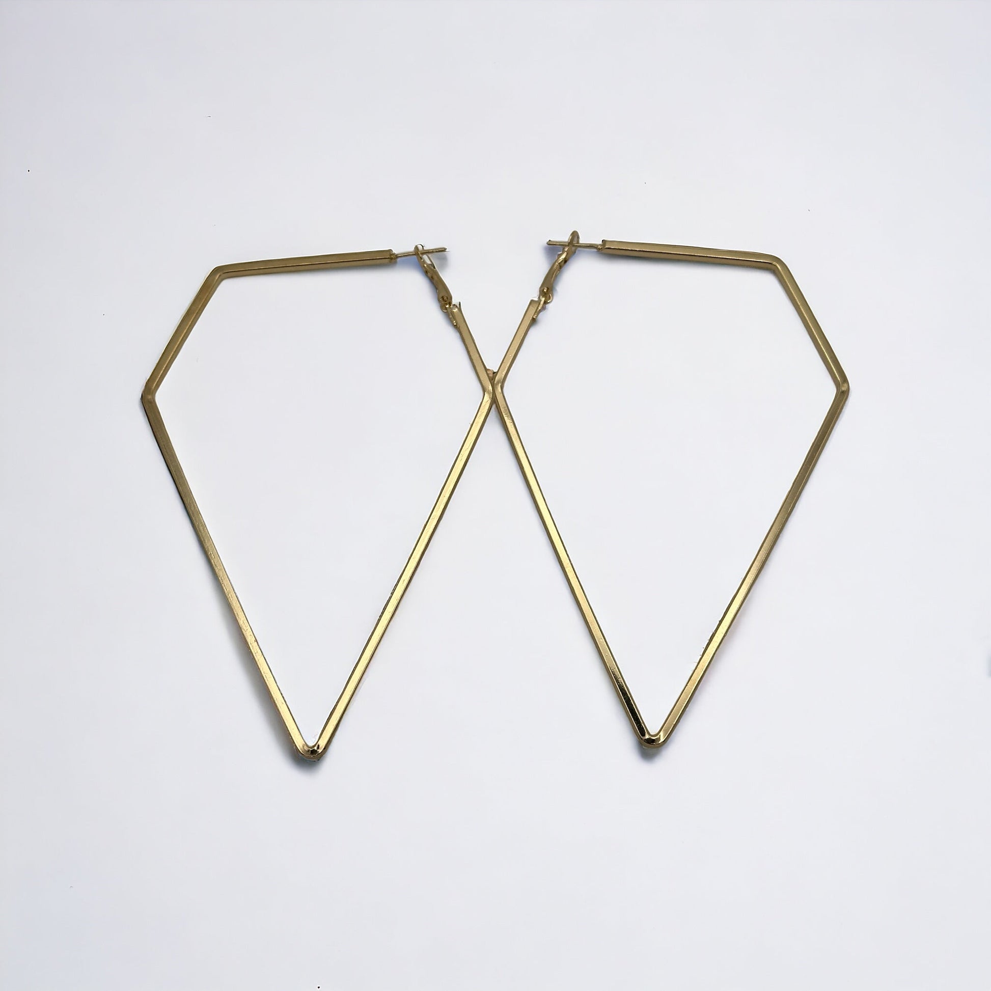 Big Irregular Polygon Shaped Statement Hoop Earrings - Fatisha Boutique