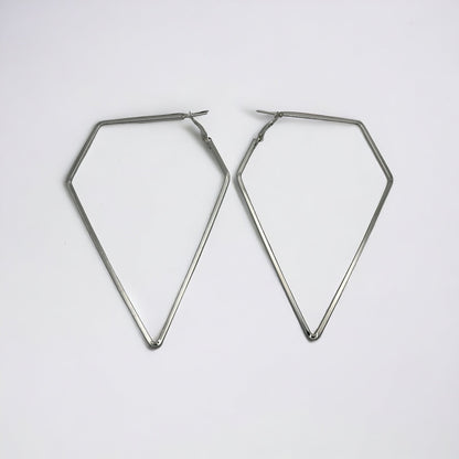 Big Irregular Polygon Shaped Statement Hoop Earrings - Fatisha Boutique