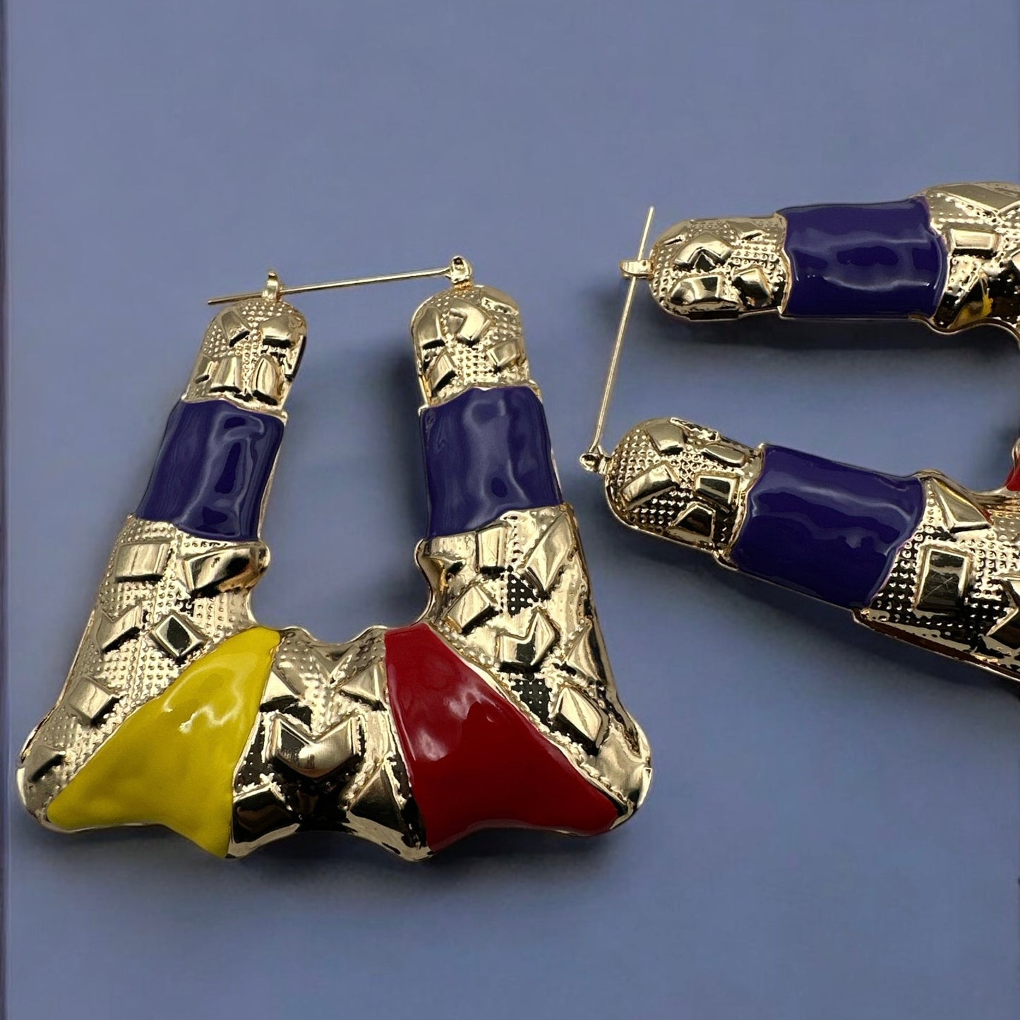 Big Multicolour Funky Punk Pop Trendy Statement Alloy Dangle Earrings - Fatisha Boutique