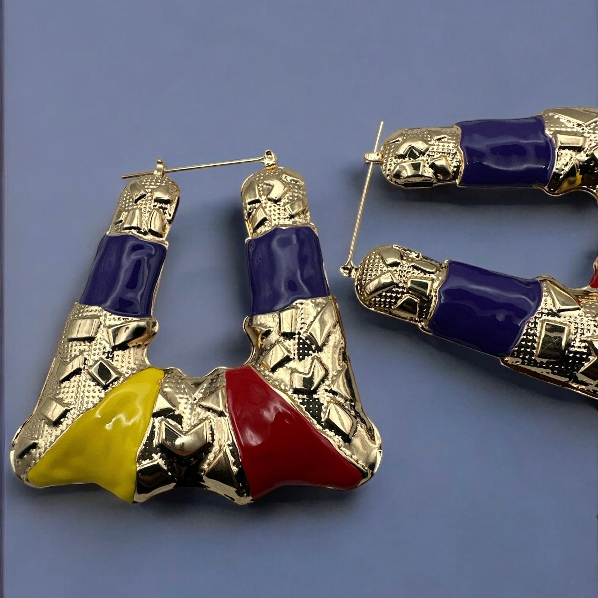Big Multicolour Funky Punk Pop Trendy Statement Alloy Dangle Earrings - Fatisha Boutique