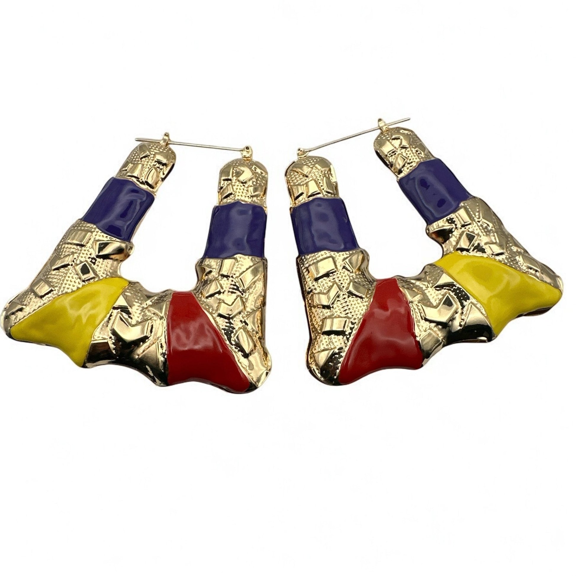 Big Multicolour Funky Punk Pop Trendy Statement Alloy Dangle Earrings - Fatisha Boutique