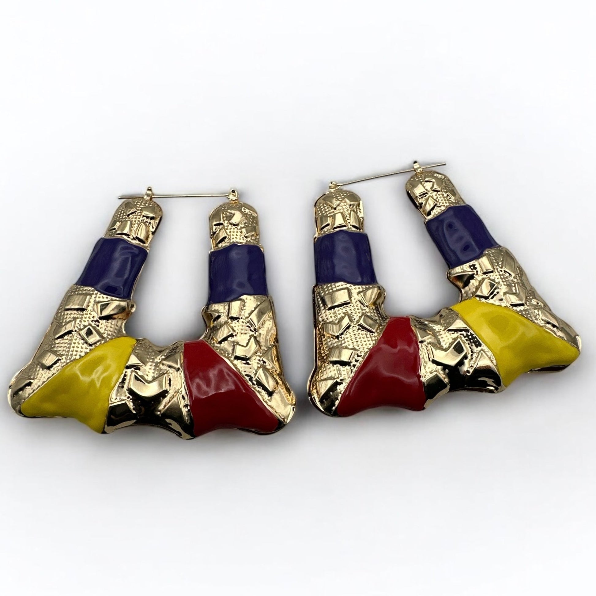 Big Multicolour Funky Punk Pop Trendy Statement Alloy Dangle Earrings - Fatisha Boutique