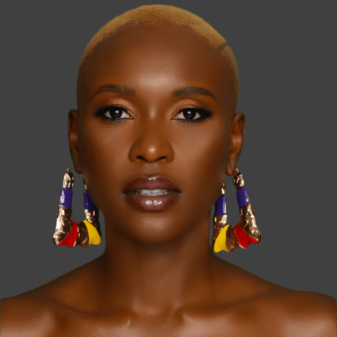 Big Multicolour Funky Punk Pop Trendy Statement Alloy Dangle Earrings - Fatisha Boutique