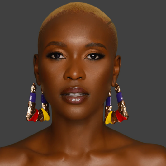 Big Multicolour Funky Punk Pop Trendy Statement Alloy Dangle Earrings - Fatisha Boutique