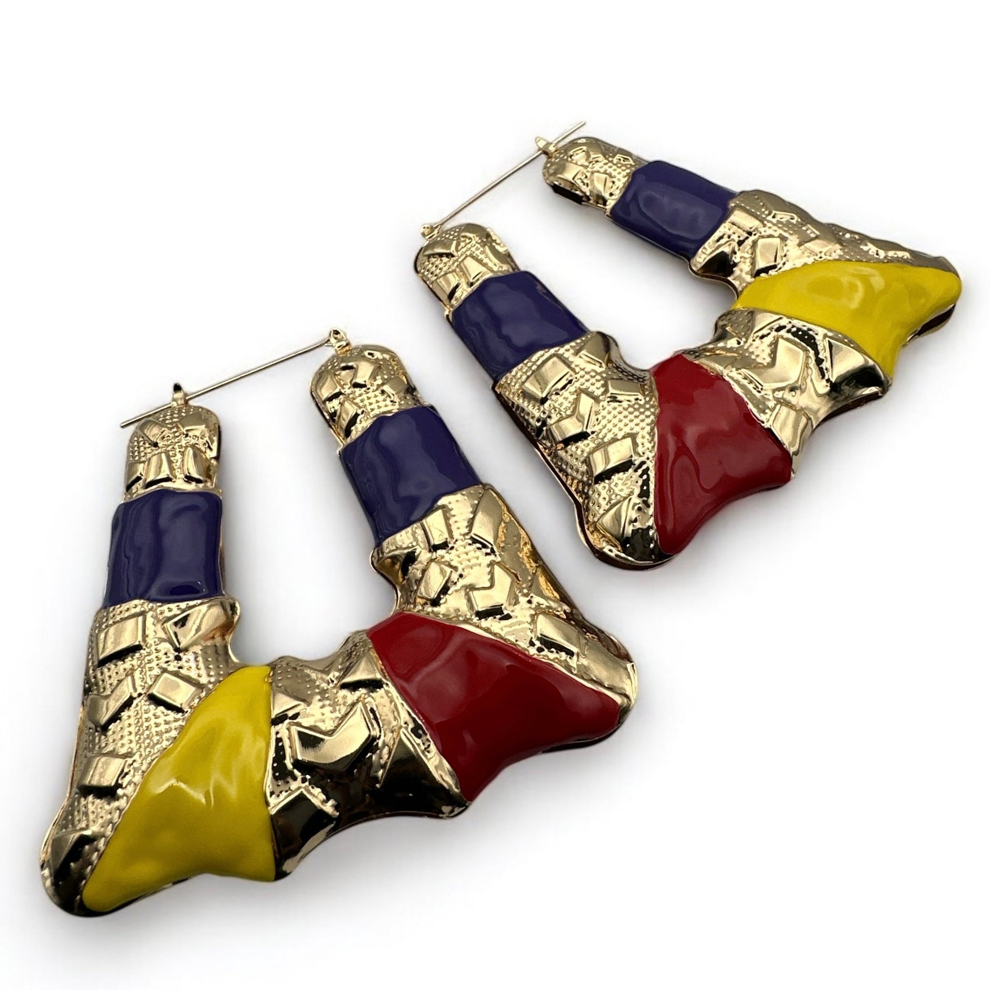 Big Multicolour Funky Punk Pop Trendy Statement Alloy Dangle Earrings - Fatisha Boutique