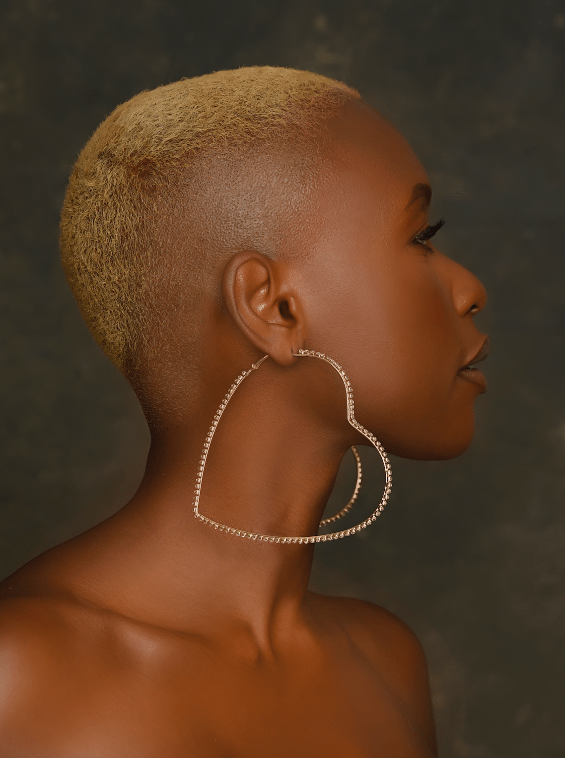 Big Oversized Heart Shaped Trendy Crystal Rhinestones Hoop Earrings - Fatisha Boutique