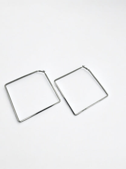 Big Oversized Square Statement Hoop Earrings - Fatisha Boutique