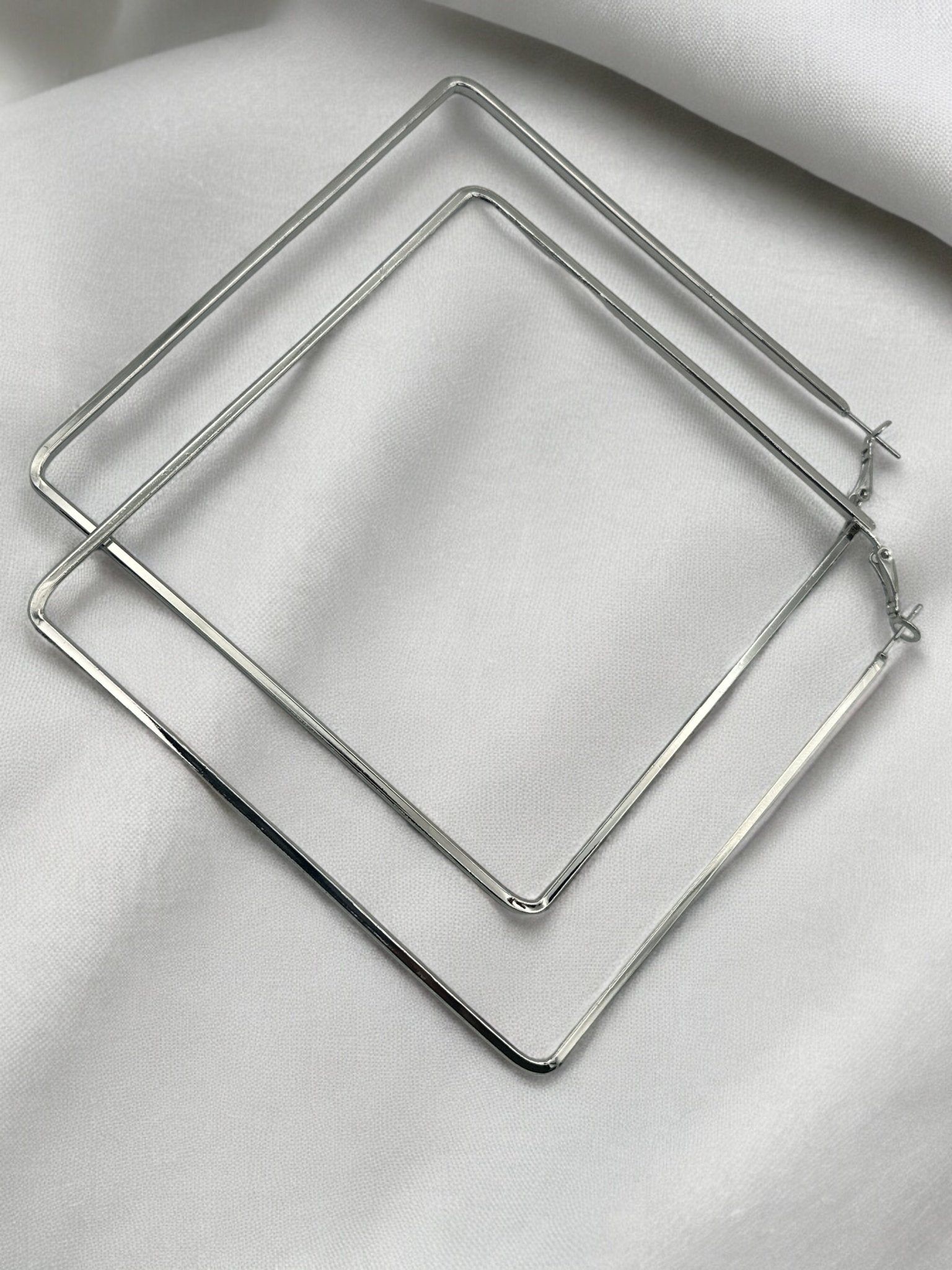 Big Oversized Square Statement Hoop Earrings - Fatisha Boutique