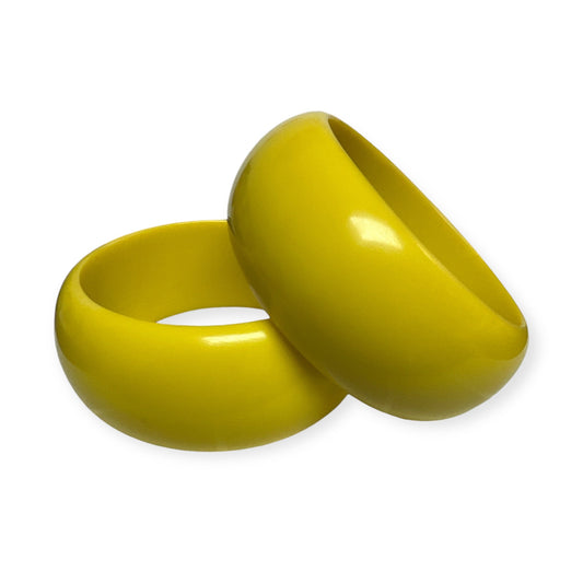 Big Yellow Resin Statement Bangles | Chunky Bold Jewellery | Retro Fashion - Fatisha Boutique