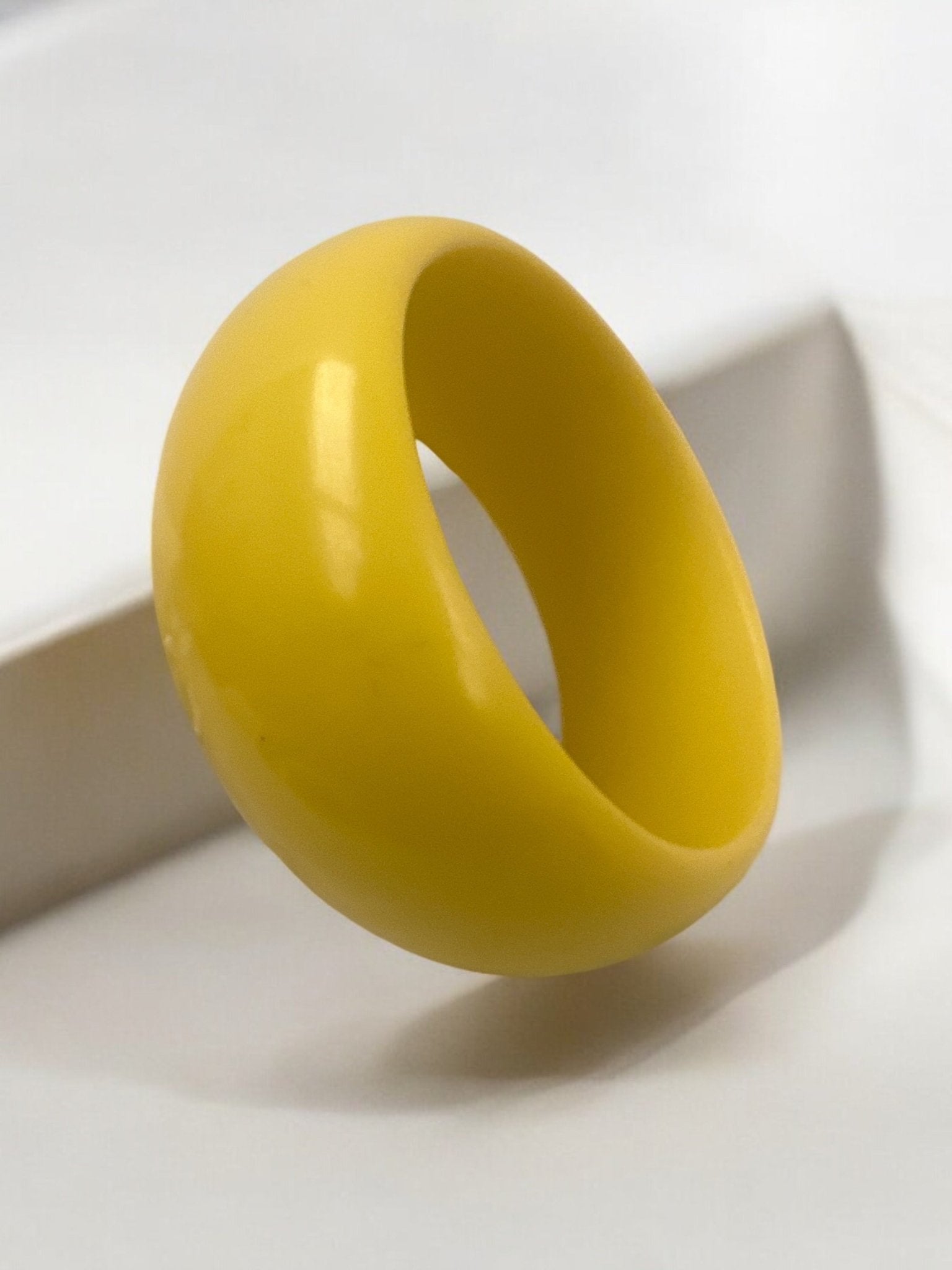 Big Yellow Resin Statement Bangles | Chunky Bold Jewellery | Retro Fashion - Fatisha Boutique