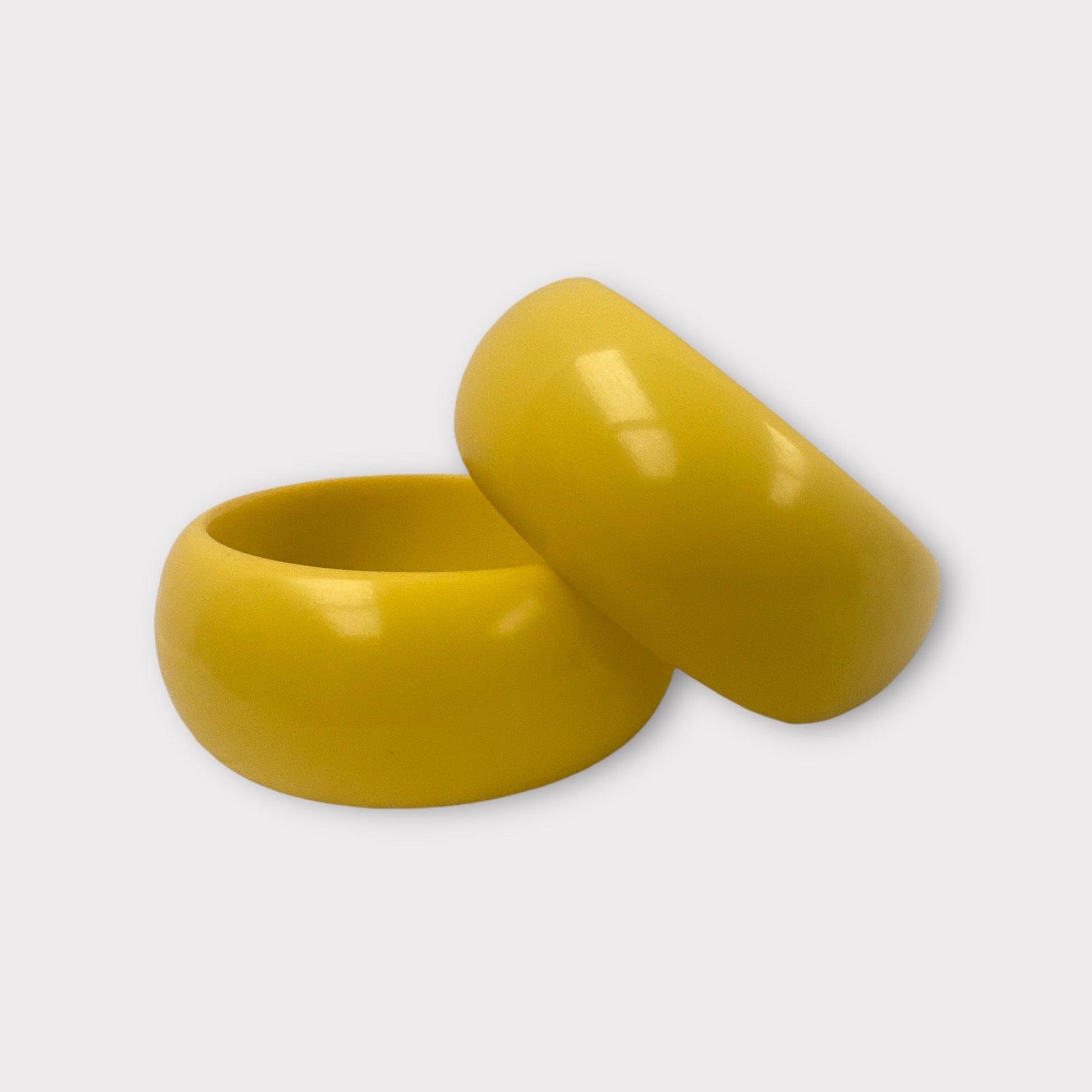 Big Yellow Resin Statement Bangles | Chunky Bold Jewellery | Retro Fashion - Fatisha Boutique