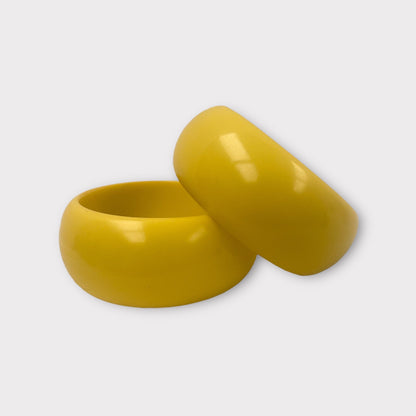 Big Yellow Resin Statement Bangles | Chunky Bold Jewellery | Retro Fashion - Fatisha Boutique