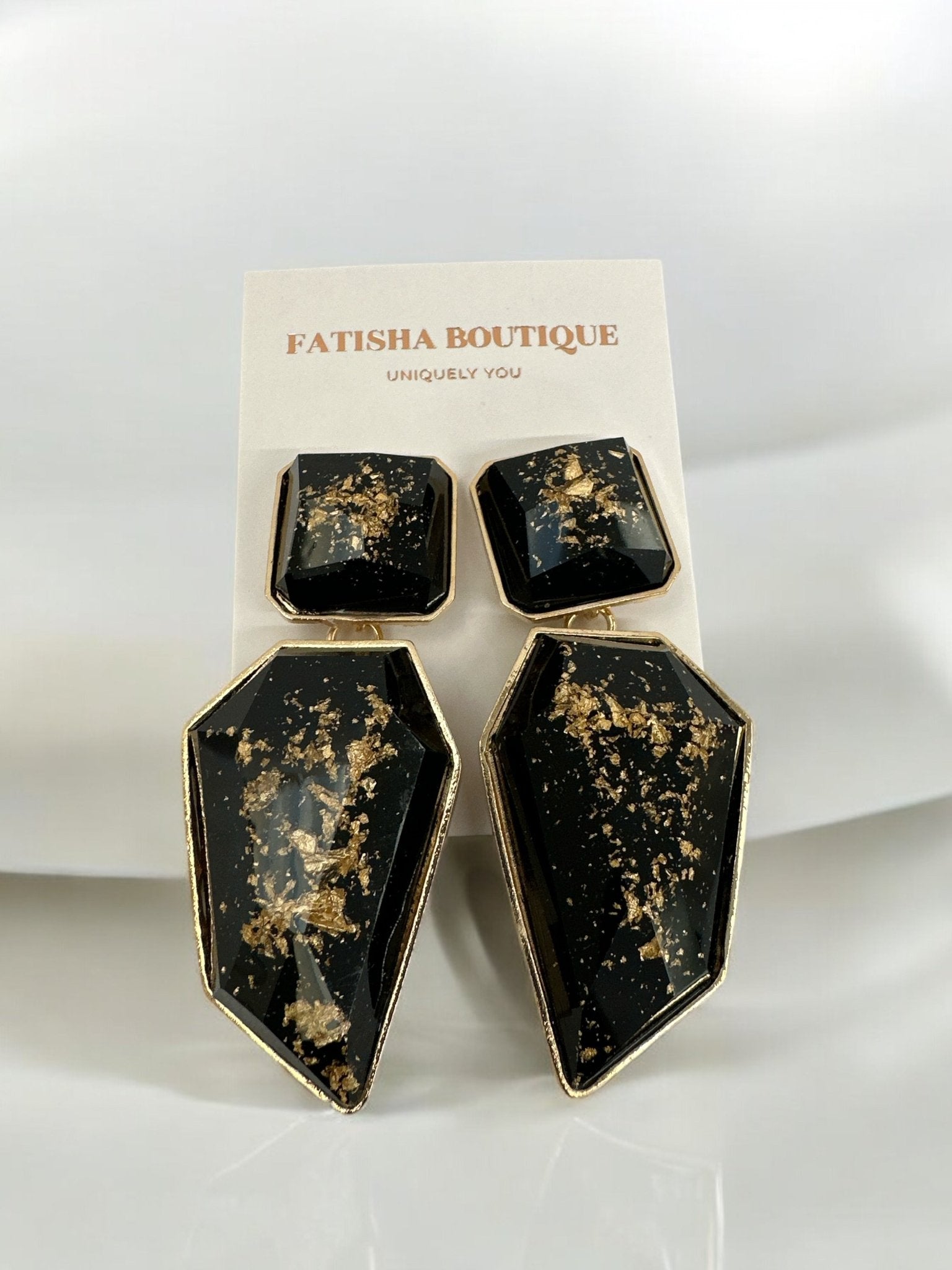 Bohemia Geometric Shaped Acetate Statement Dangle Earrings - Fatisha Boutique