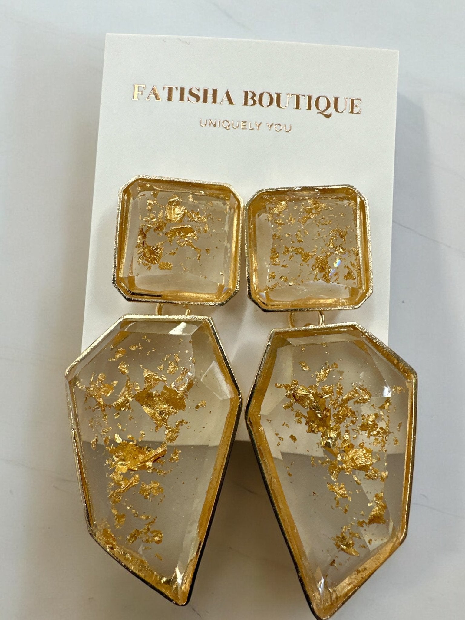Bohemia Geometric Shaped Acetate Statement Dangle Earrings - Fatisha Boutique