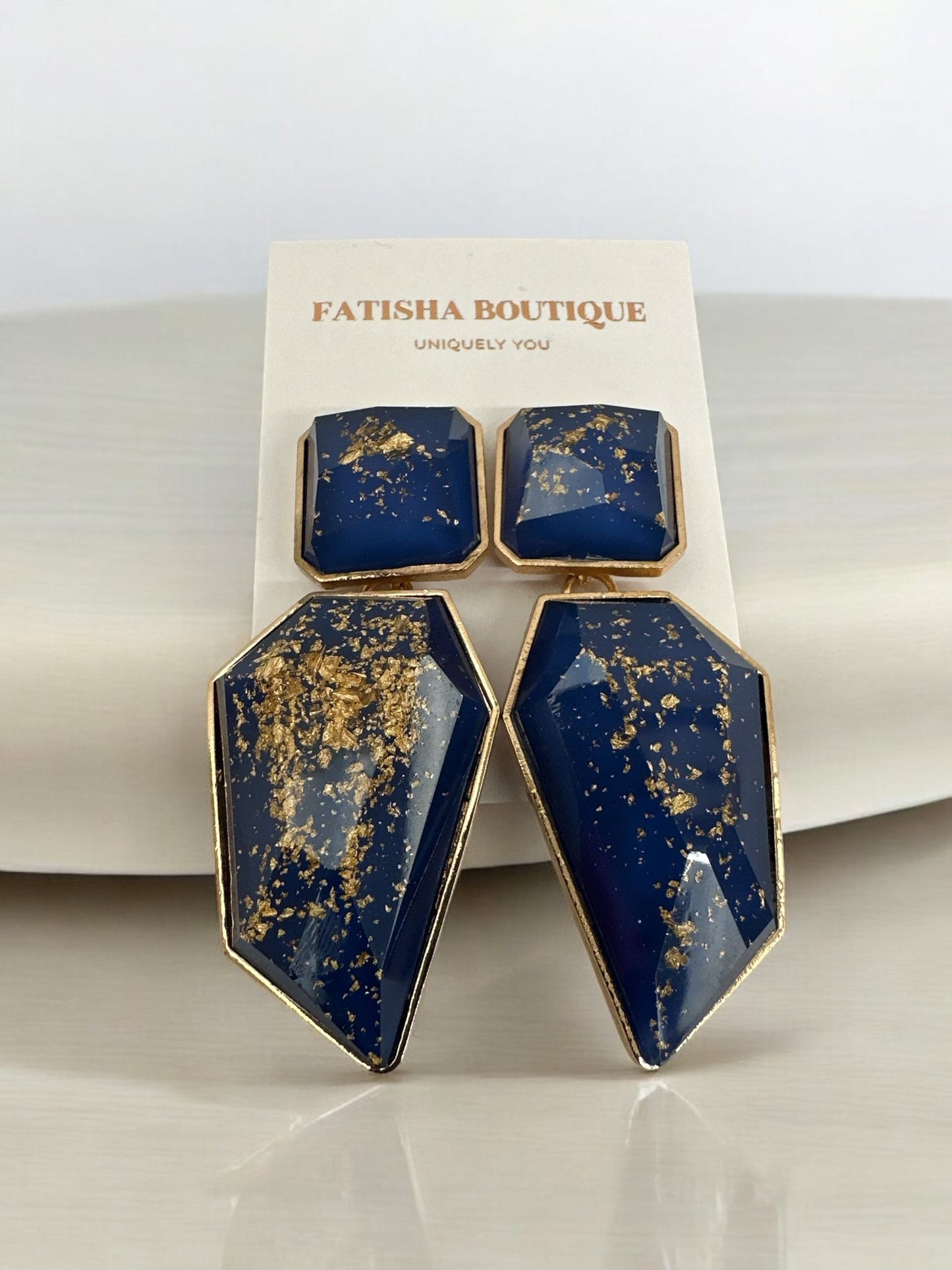 Bohemia Geometric Shaped Acetate Statement Dangle Earrings - Fatisha Boutique
