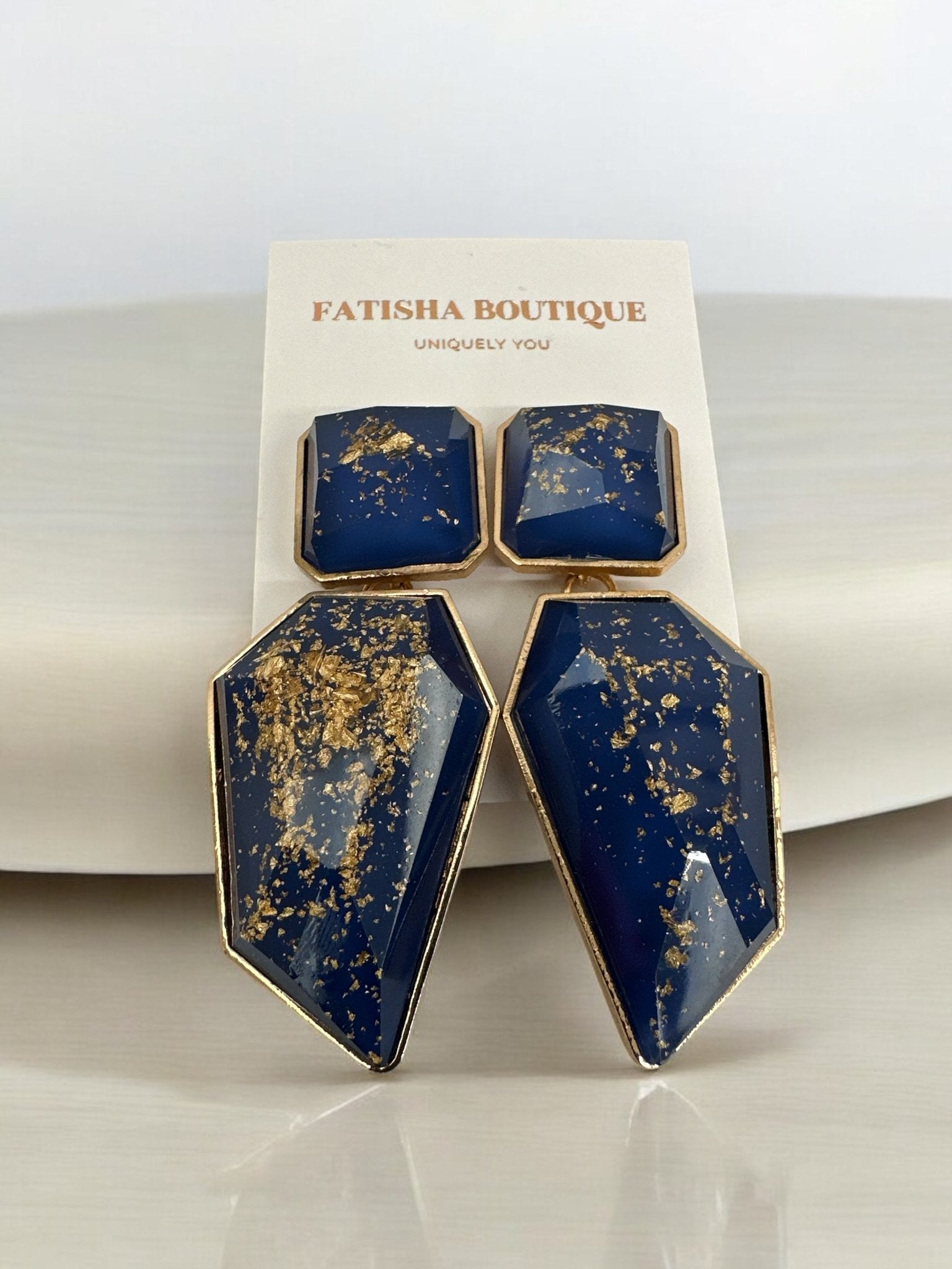 Bohemia Geometric Shaped Acetate Statement Dangle Earrings - Fatisha Boutique