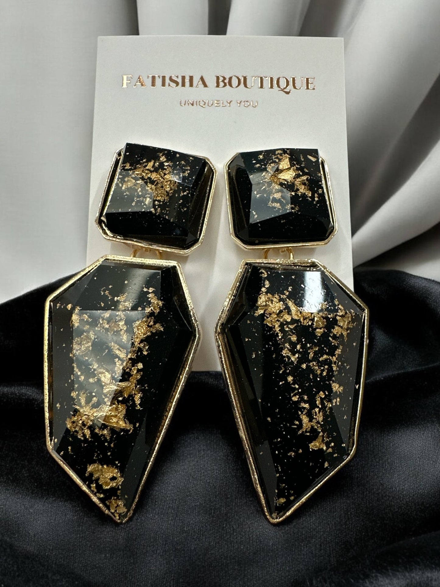 Bohemia Geometric Shaped Acetate Statement Dangle Earrings - Fatisha Boutique