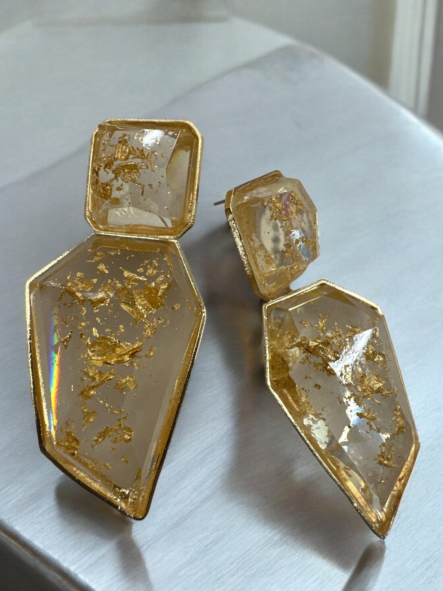 Bohemia Geometric Shaped Acetate Statement Dangle Earrings - Fatisha Boutique