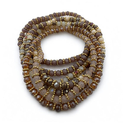 Bohemian 7 - Piece Crystal Beaded Bangles Bracelet Set - Fatisha Boutique
