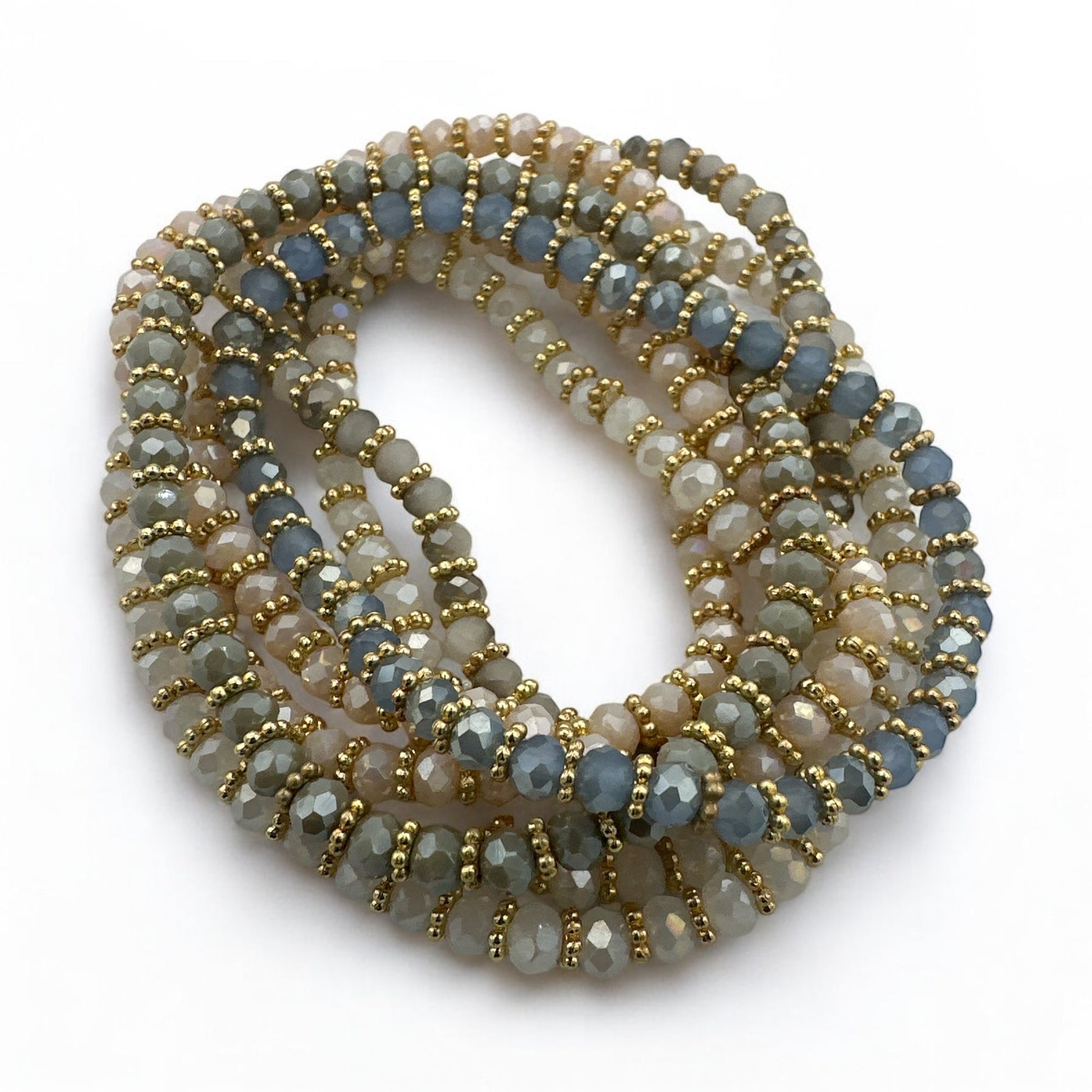 Bohemian 7 - Piece Crystal Beaded Bangles Bracelet Set - Fatisha Boutique