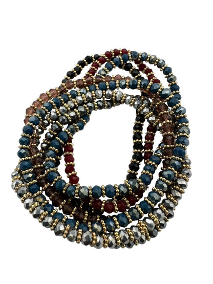 Bohemian 7 - Piece Crystal Beaded Bangles Bracelet Set - Fatisha Boutique
