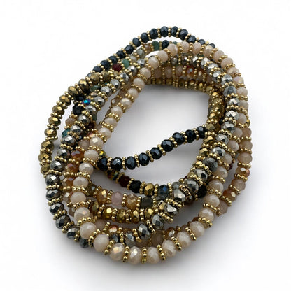 Bohemian 7 - Piece Crystal Beaded Bangles Bracelet Set - Fatisha Boutique