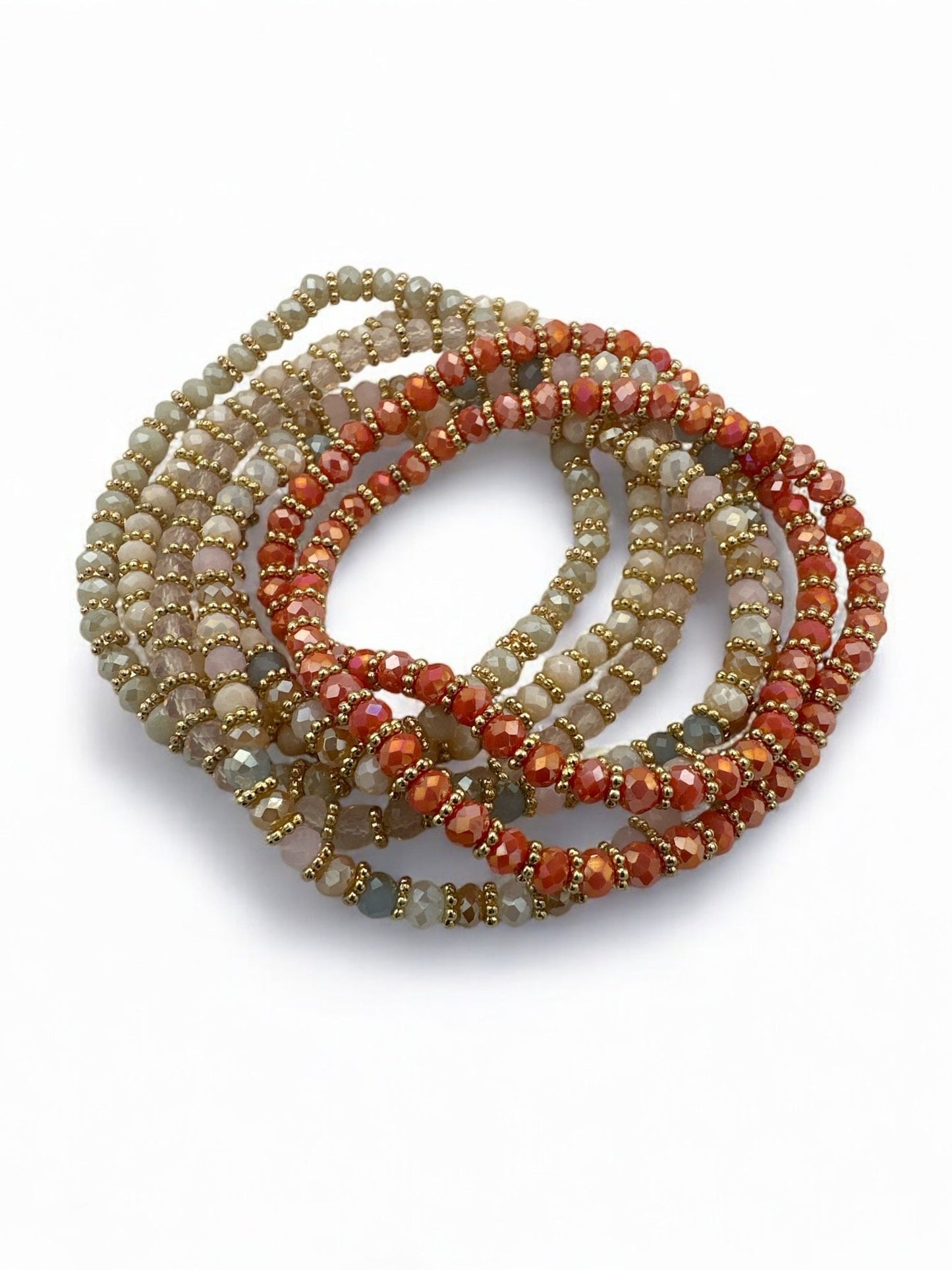 Bohemian 7 - Piece Crystal Beaded Bangles Bracelet Set - Fatisha Boutique
