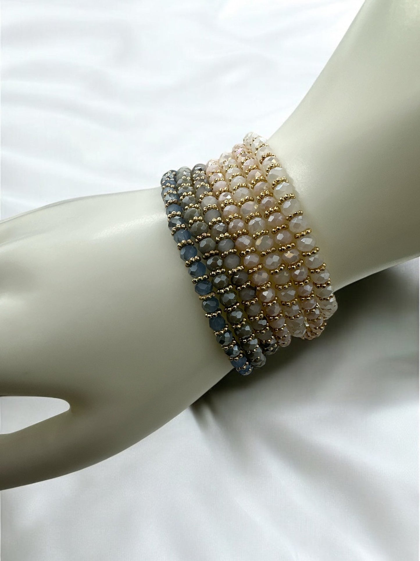 Bohemian 7 - Piece Crystal Beaded Bangles Bracelet Set - Fatisha Boutique