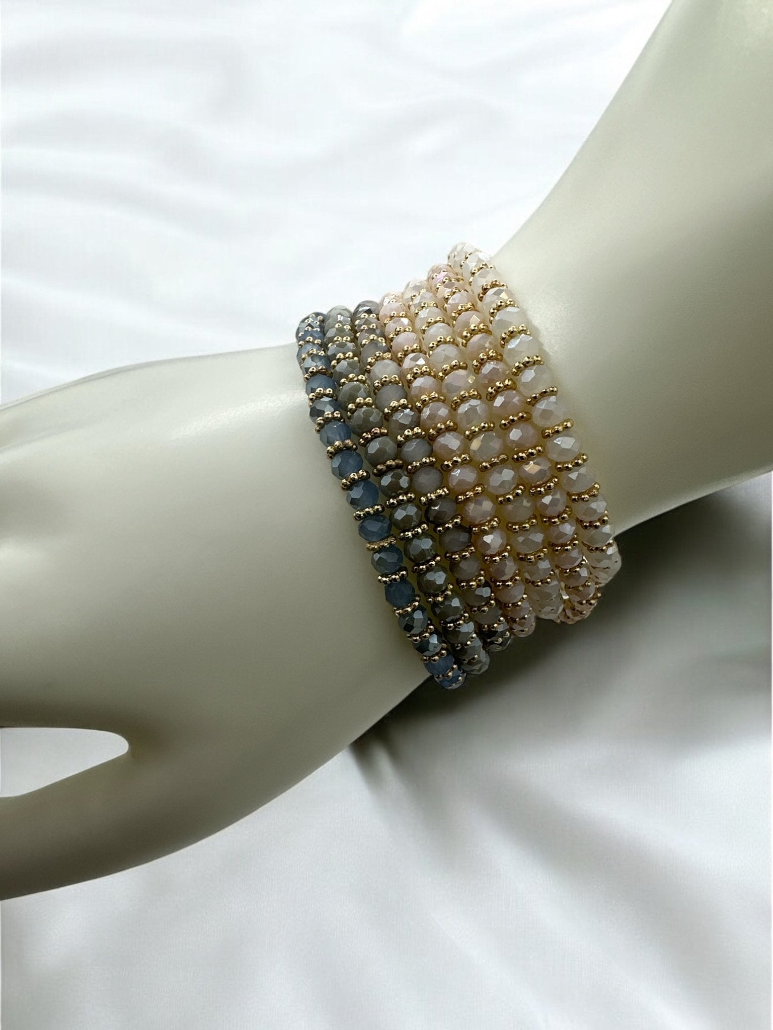 Bohemian 7 - Piece Crystal Beaded Bangles Bracelet Set - Fatisha Boutique